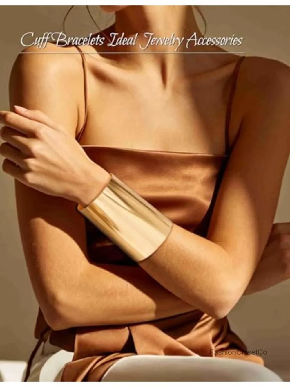 2 Pcs Gold Cuff Bangle Bracelet Set Wide Open Chunky Wire Bracelet Wrist Cuff